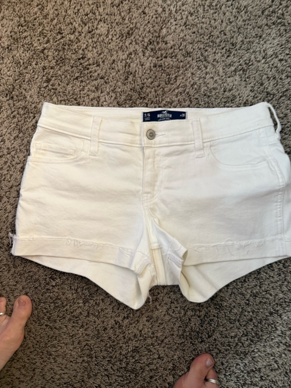 Hollister White Denim Short Shorts 28 waist 6/7
